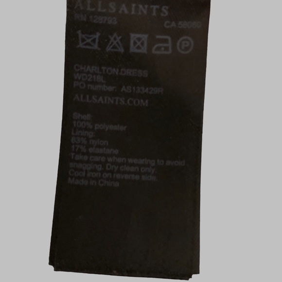 ALL SAINTS CHARLTON  MESH MINI DRESS IN BLACK - Picture 11 of 16